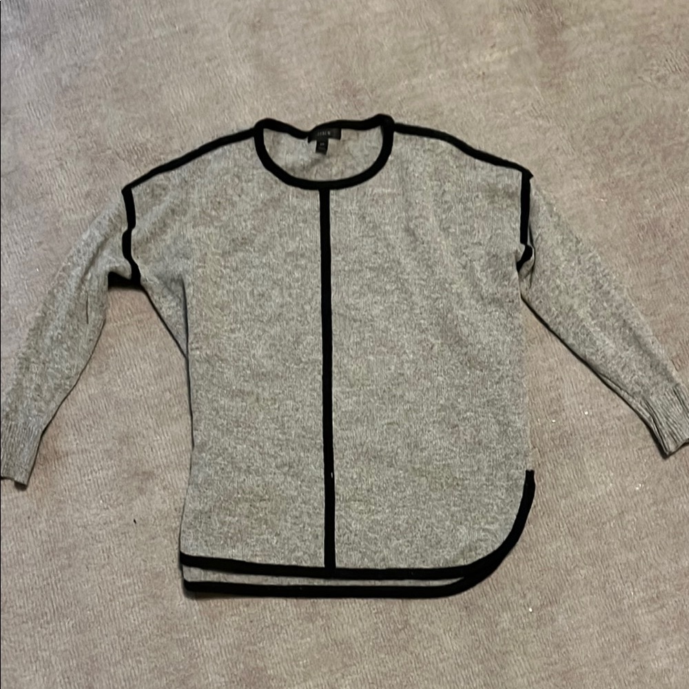 j. Crew wool Gray Sweater with Black Trim. XXS